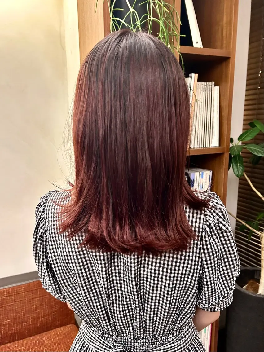 セミロング カラー ヘアカラー トリートメント 💎透明感カラー💎 bAteAu あまねのヘアスタイル