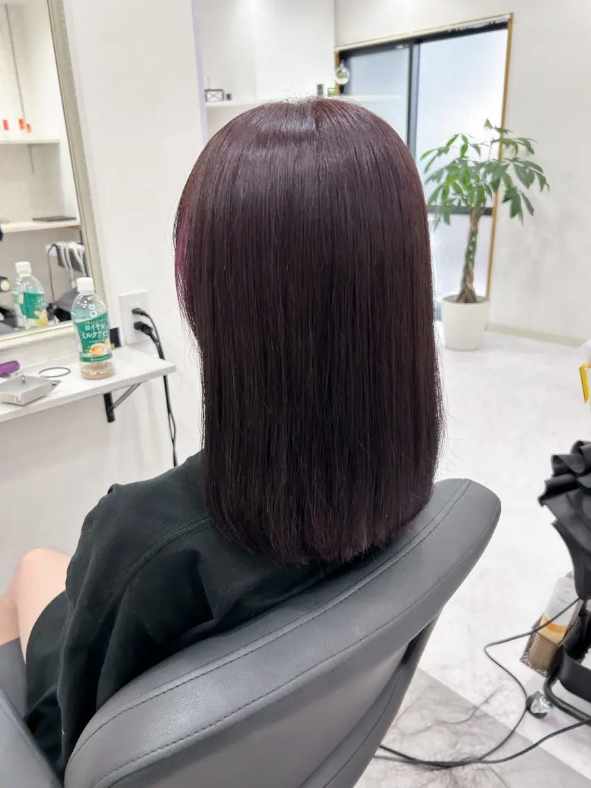 ミディアム カラー カット ヘアカラー イノクチ マコト髪質改善カラーのヘアスタイル