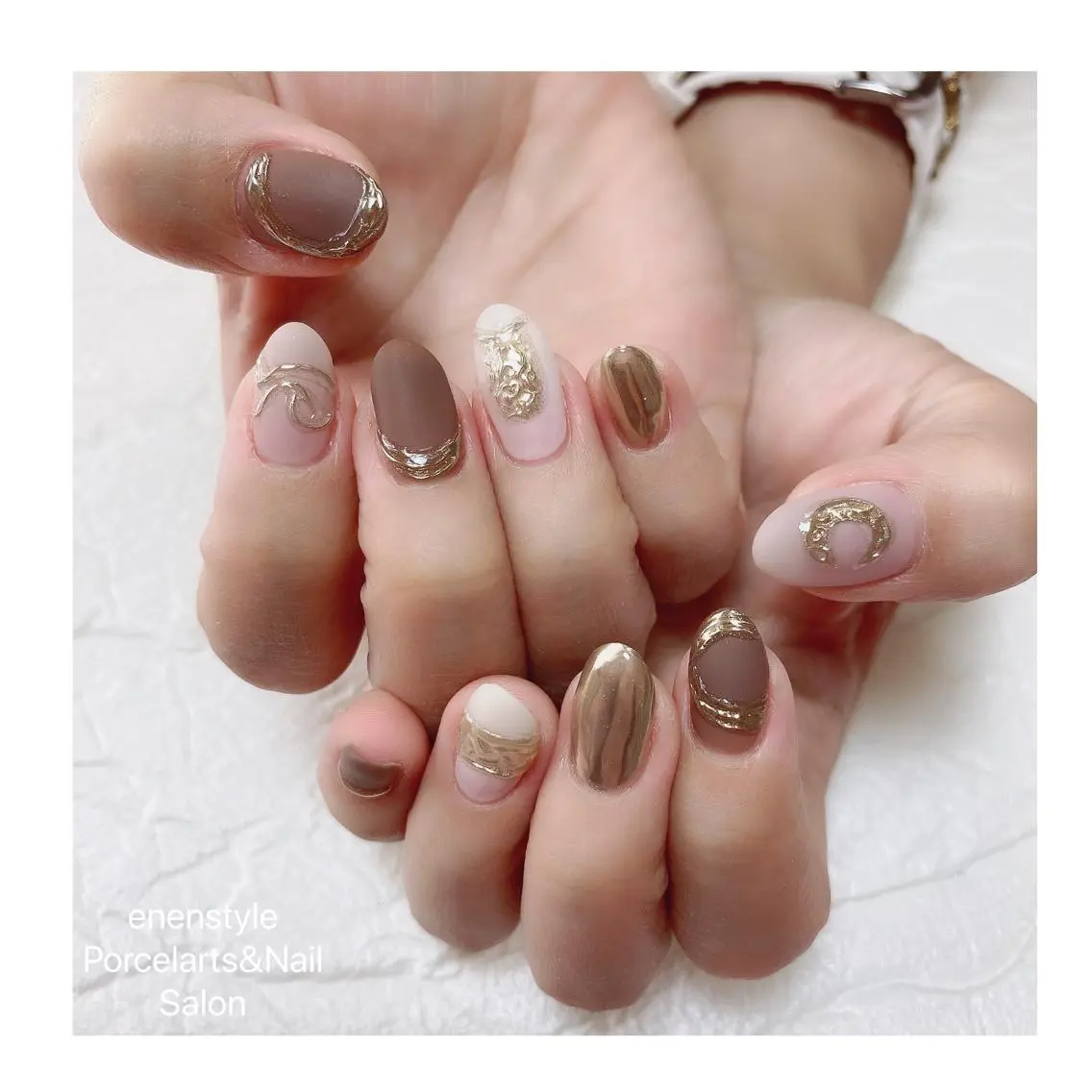 ミディアム ネイル 🐾enen style 🐾のネイルデザイン