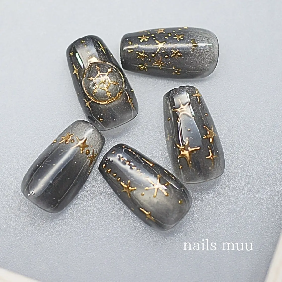 ネイル アートネイル マグネットネイル ワンカラーネイル 冬ネイル クリスマス nails muu まゆのネイルデザイン