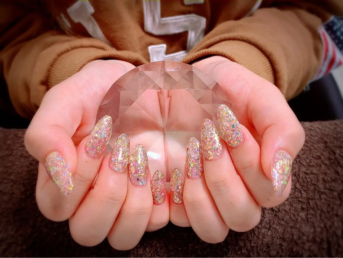 ネイル ラメ(グリッター) スカルプネイル 💎JADE💎 安田沙也香のネイルデザイン