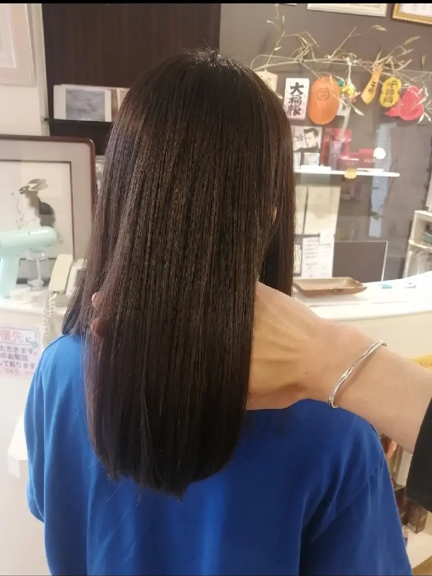 ロング パーマ 学生 縮毛矯正 【美女が沼る和空間】 渋谷頭浸浴ヘッドスパのヘアスタイル