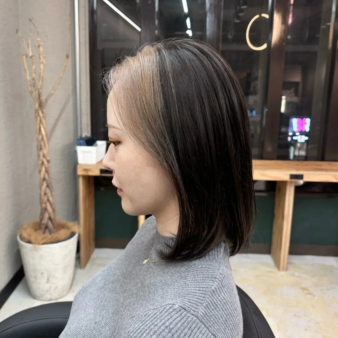 ミディアム カラー ミストバング  フェイスフレーミング 🌟難波/EIGHT 副店長RIKOのヘアスタイル