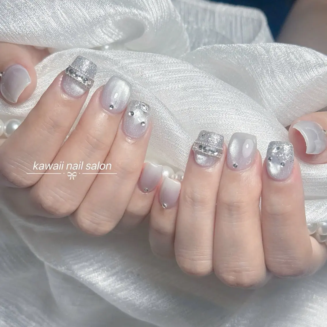 ネイル フレンチネイル ジェルネイル 韓国ネイル マグネットネイル 持ち込み Kawaii _Nailのネイルデザイン
