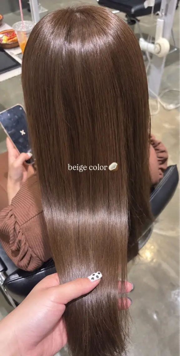 カラー ベージュカラー ヘアカラー Helena_りお 透明感カラー/まつパのマツエク・マツパデザイン