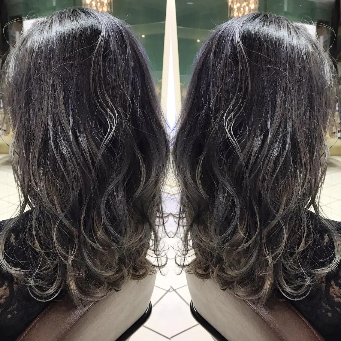 セミロング カラー シールエクステ⭐️ オオミタクヤのヘアスタイル