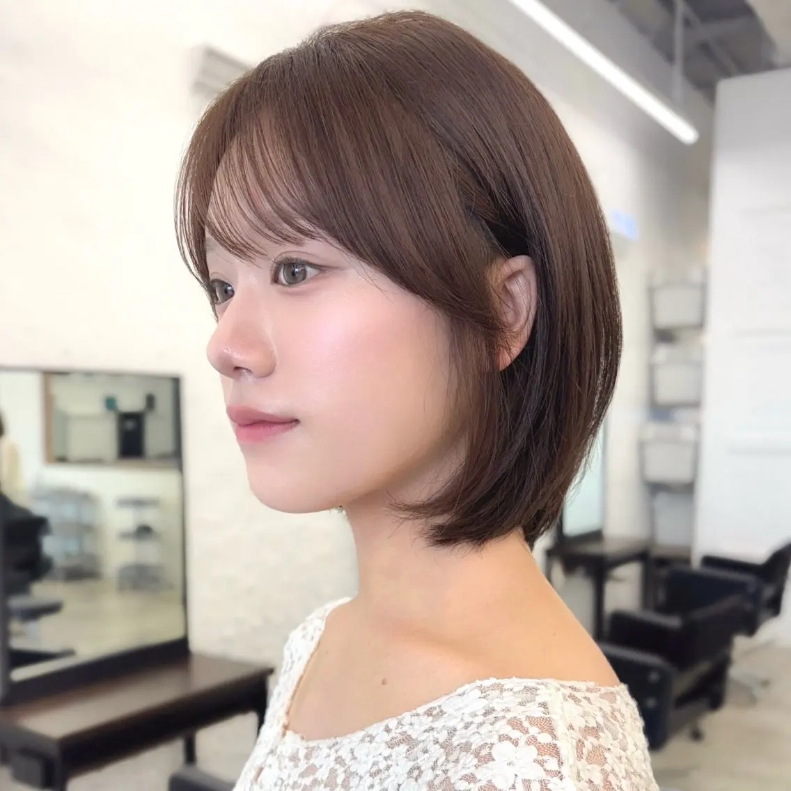 ショート カラー ボブレイヤー ボブ レイヤーカット カット ヘアカラー トリートメント 顔まわり🥣レイヤー /透明感/水口舞奈のヘアスタイル