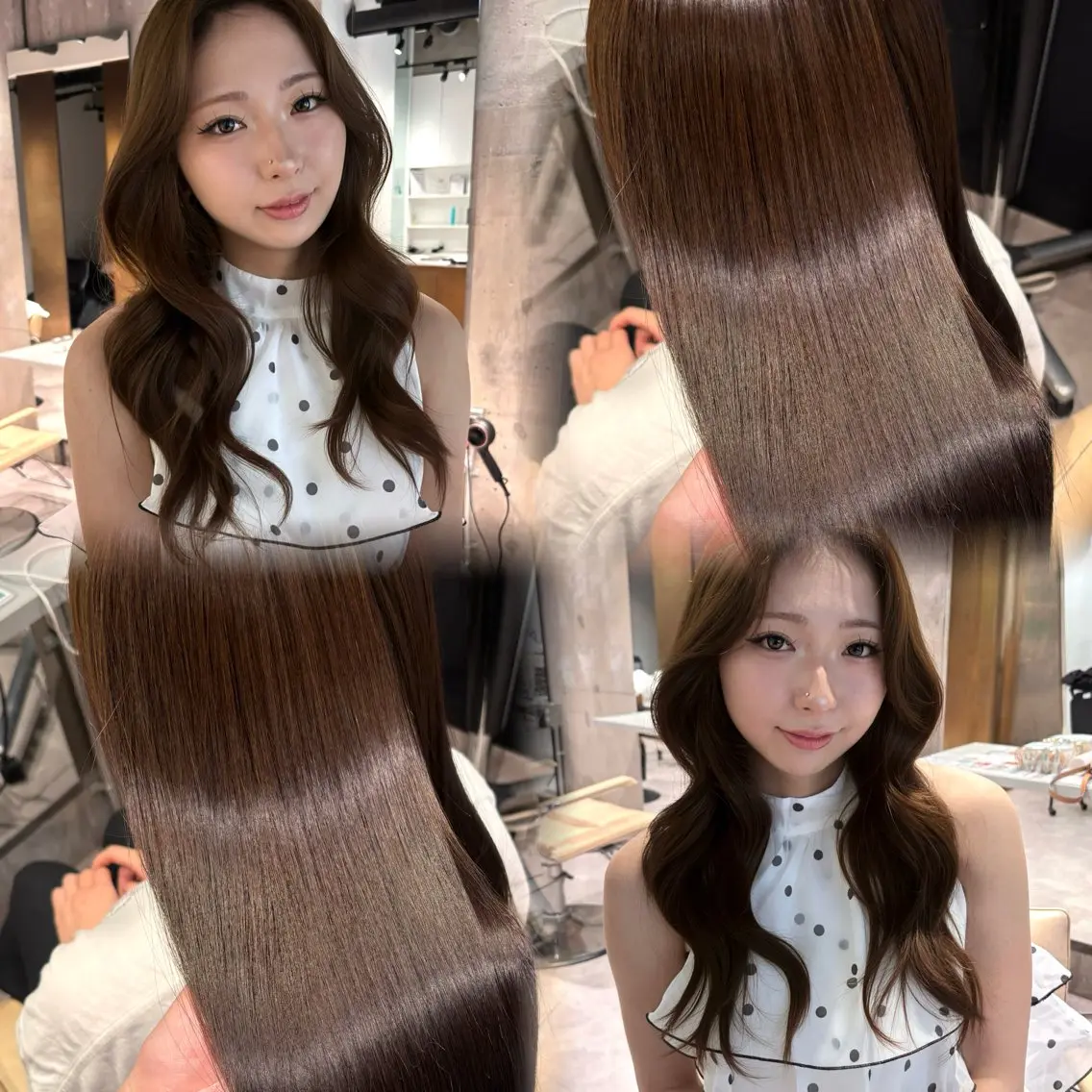 ロング チョコレートブラウン ヘアカラー 小原 泉のヘアスタイル
