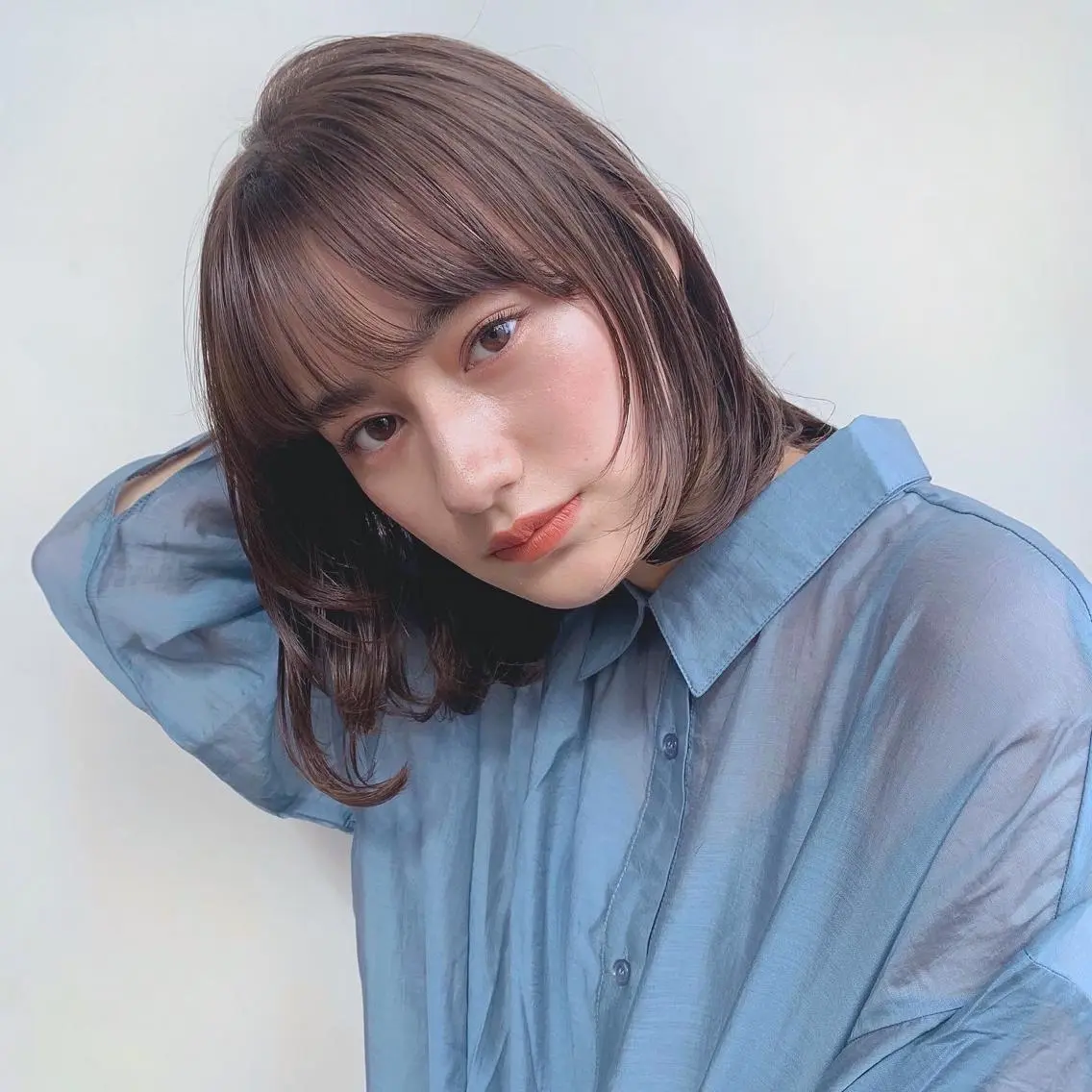 ミディアム カラー ベージュカラー 透明感カラー ラベンダーカラー ラベンダーベージュ レイヤーカット 🌱小顔ヘア/ボブ ミディアム/双葉🌱のヘアスタイル