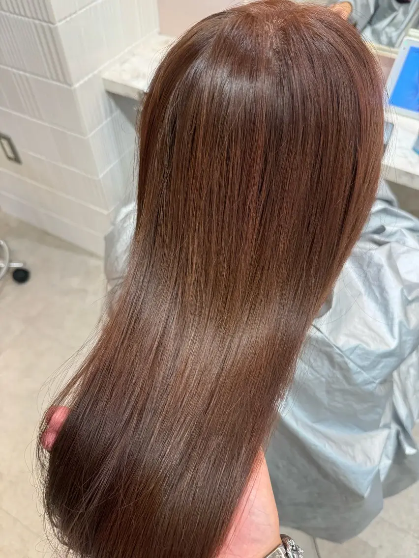 ロング ヘアカラー 田中俊 縮毛矯正 髪質改善のヘアスタイル