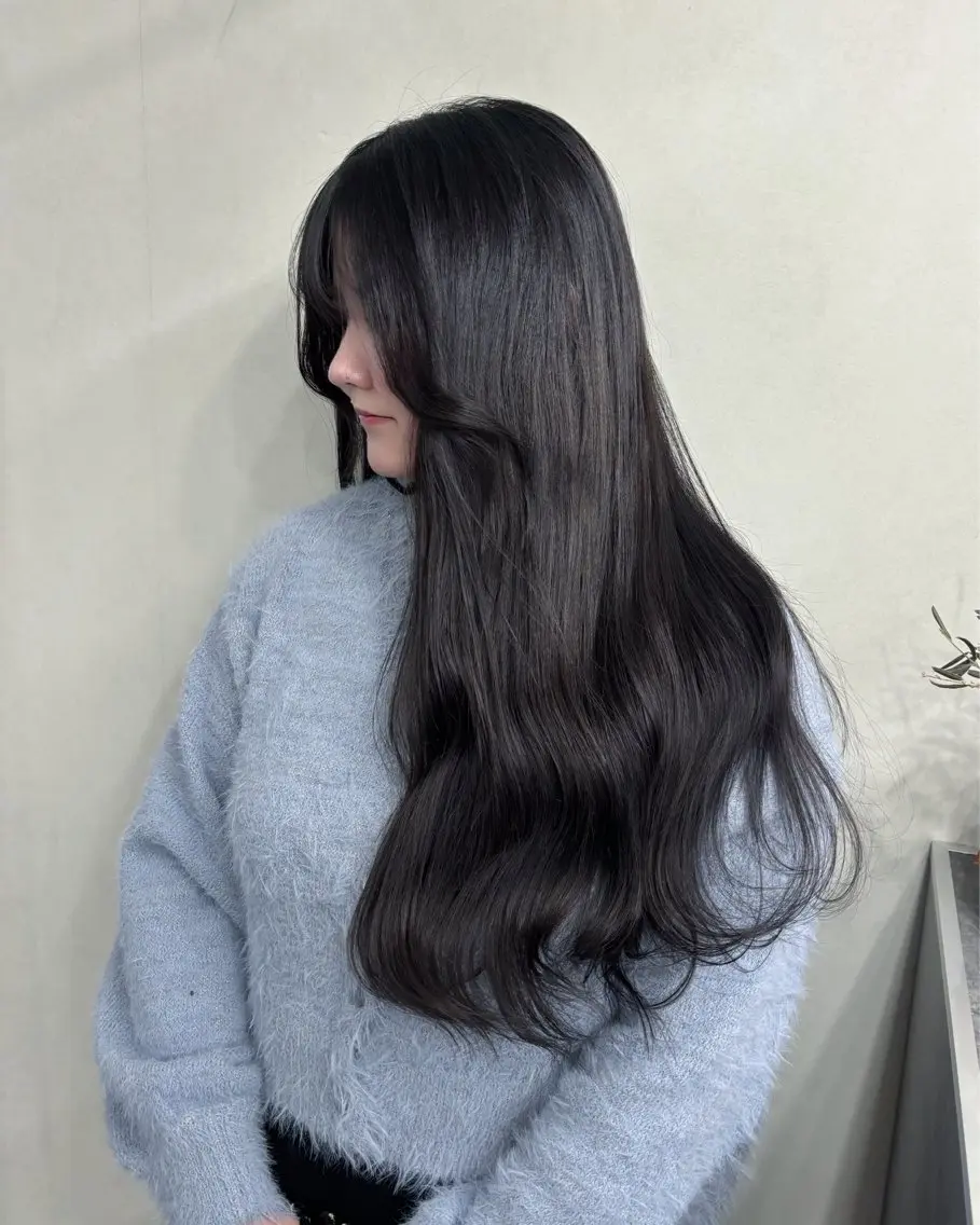 ロング カラー ヘアアレンジ グレージュ 苗代萌/ぷるツヤ髪 🫧／レイヤーカットのヘアスタイル