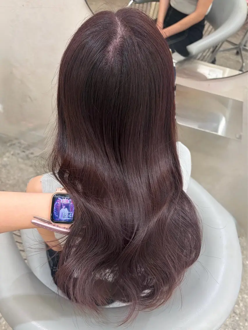 セミロング カラー ヘアカラー トリートメント Rio🎀ブリーチ なし透明感♡顔周り♡のヘアスタイル