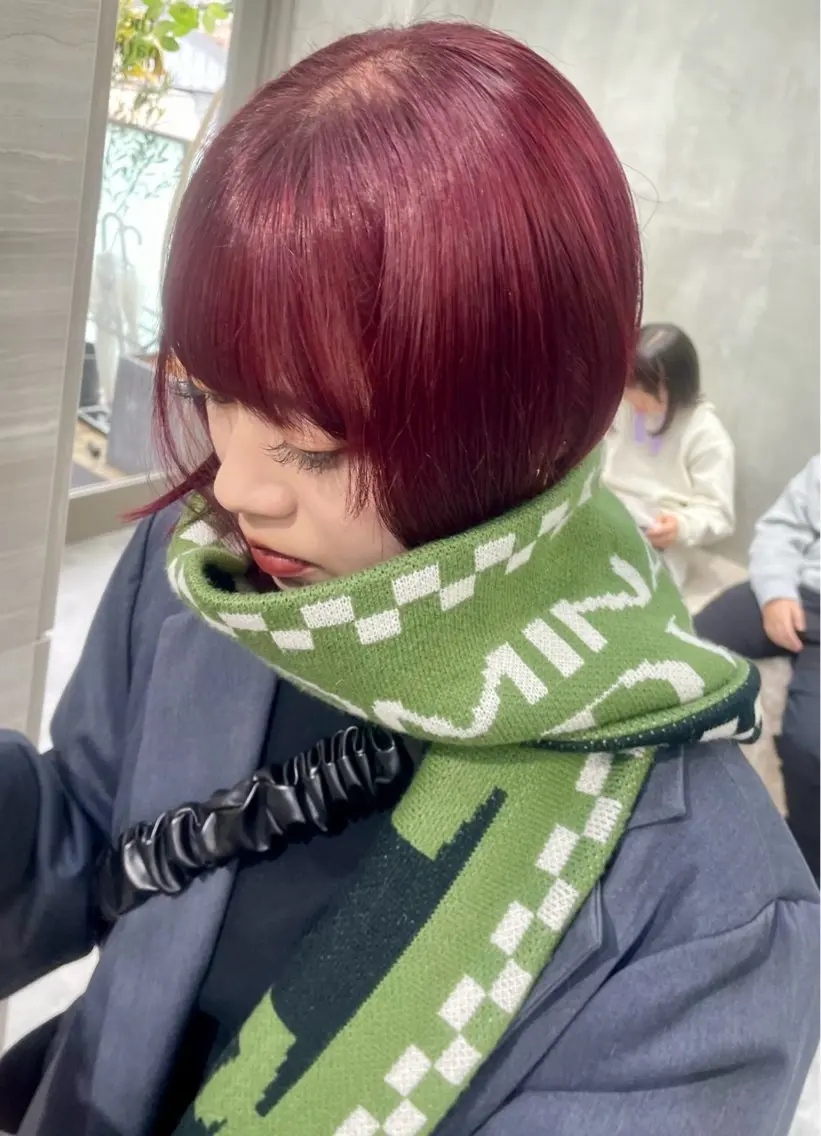 ミディアム カラー カット ヘアカラー トリートメント カノン/透明感カラー /酸性ストレートのヘアスタイル