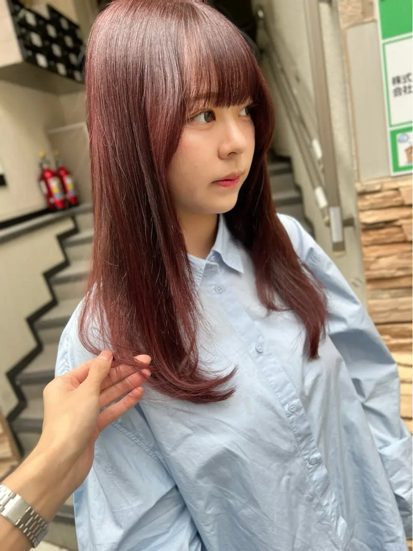 セミロング カラー 渋谷 縮毛矯正 髪質改善 今泉ひろきのヘアスタイル