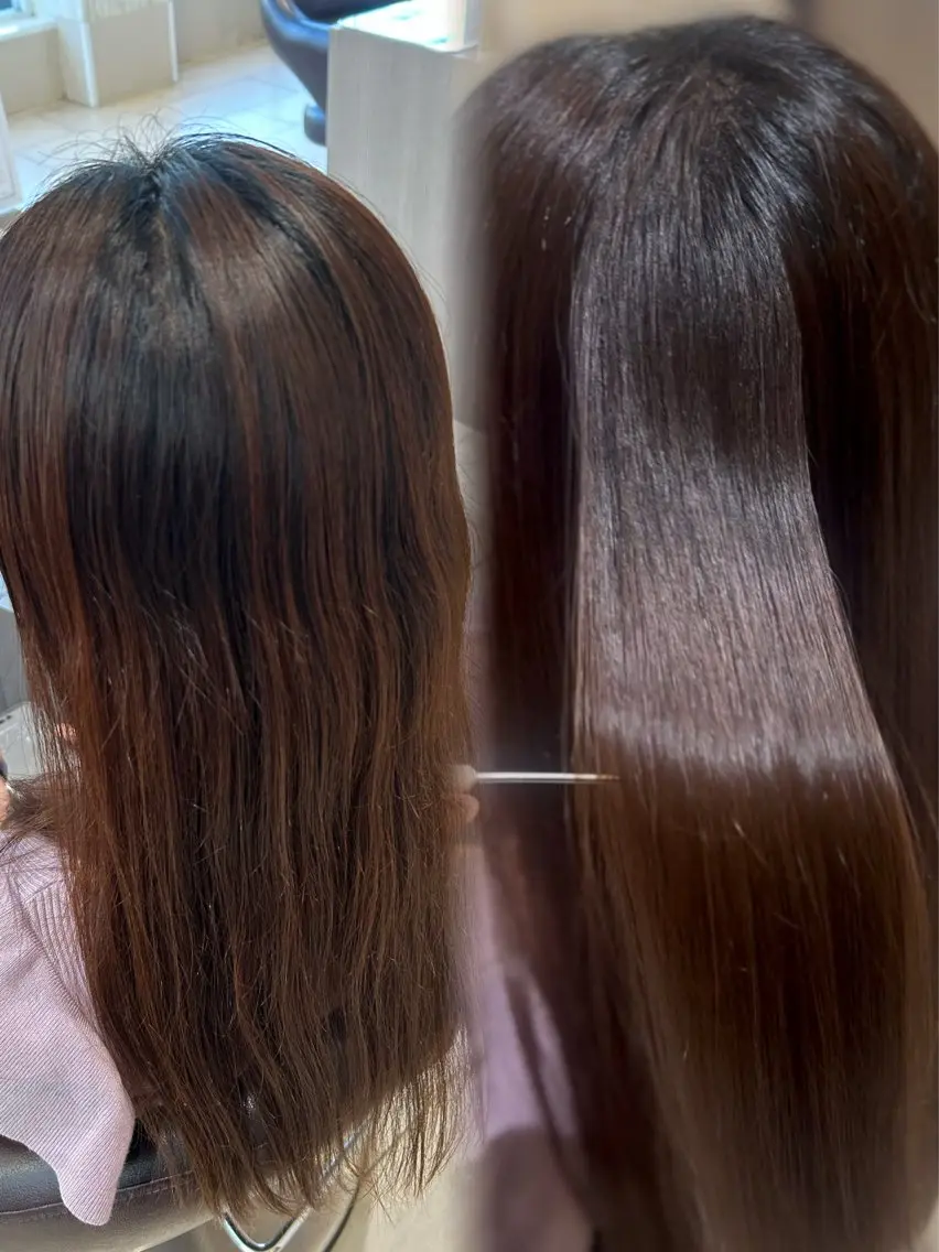 ロング 髪質改善 縮毛矯正 トリートメント トリートメント しゅり 🪽⋆⊹𓂃 ࣪ ˖のヘアスタイル