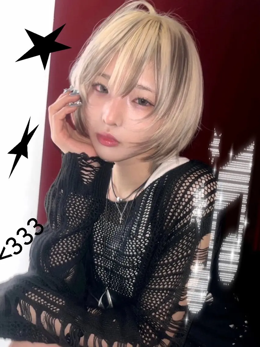 ショート カラー カット ウルフ🦋顔まわり ❤︎ ͛めいのヘアスタイル