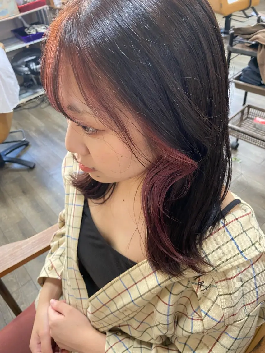 カラー ミストバング フェイスフレーミング Bish Yanaのヘアスタイル
