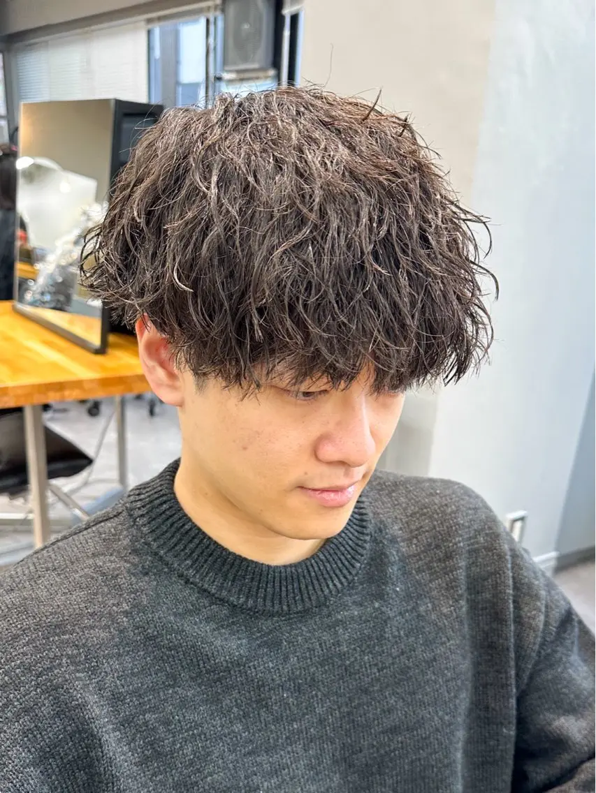 ショート パーマ メンズ カット パーマ メンズパーマ メンズ特化ryoのヘアスタイル