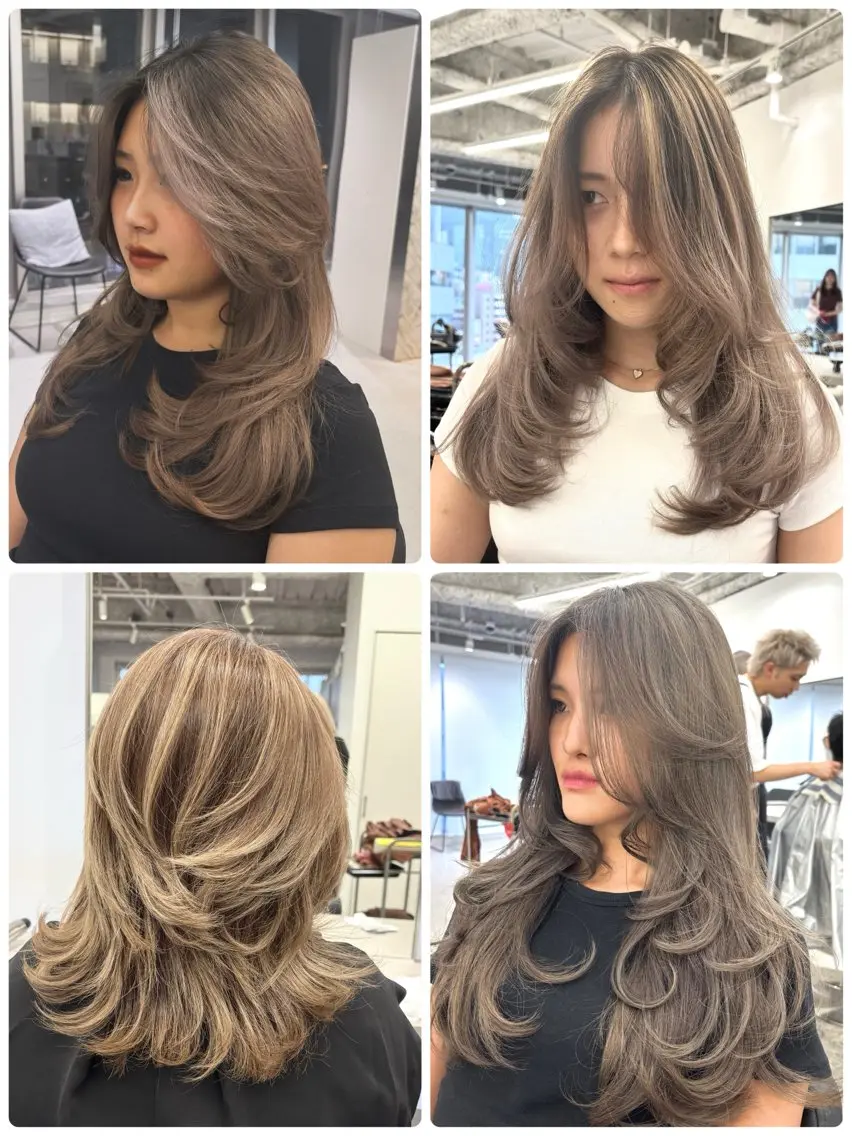 セミロング karin🪩海外風 バタフライカットのヘアスタイル