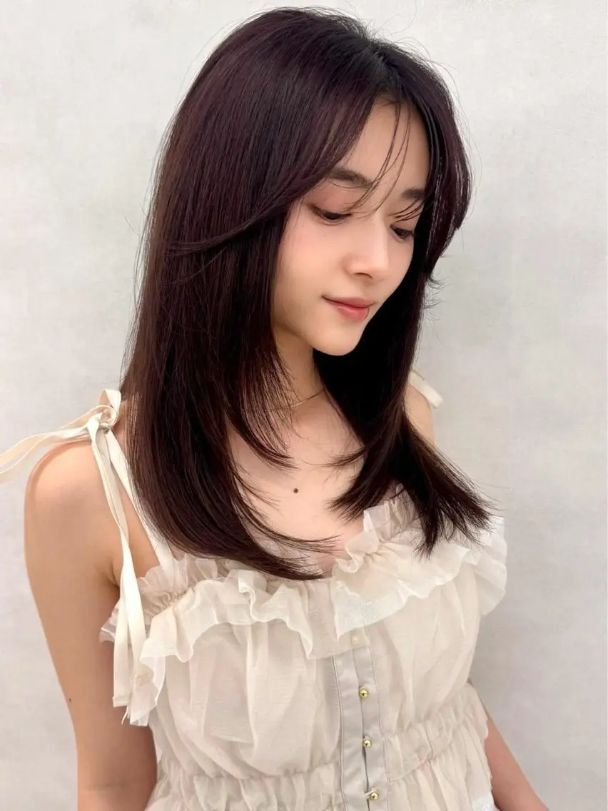 ロング カラー ヘアアレンジ 顔周りカット 韓国風ヘア レイヤーカット 小顔カット カット ヘアカラー ✨レイヤー/ 透明感カラー✨冨永剛のヘアスタイル