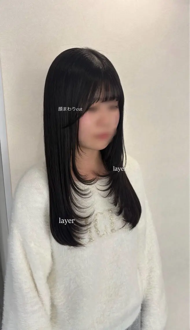 ロング レイヤーカット 小顔カット 坂本奈都美/Jr.s 🎀のヘアスタイル