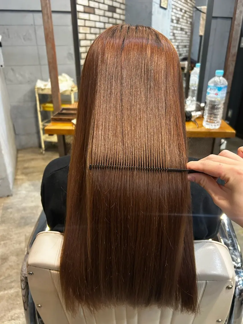 ロング パーマ 縮毛矯正 縮毛矯正 🤎💇🏻‍♀️✨ /万尋　マヒロのヘアスタイル