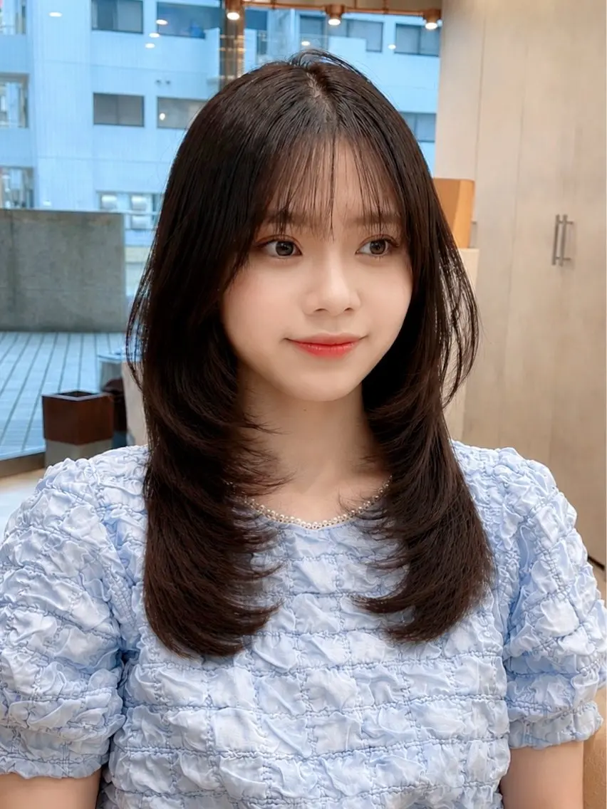ミディアム カット ヘアカラー トリートメント ✨ミディアム レイヤーハルキのヘアスタイル