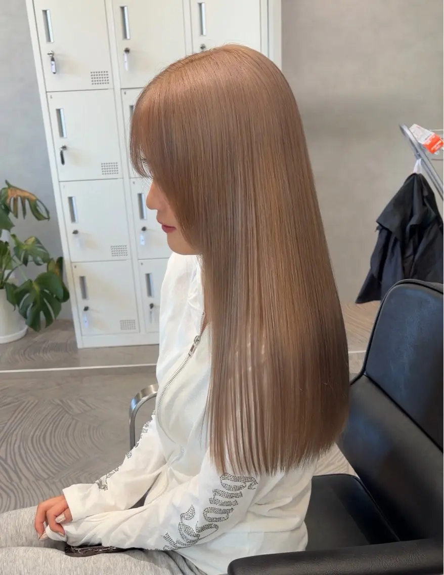 ロング カラー 💖ブリーチ縮毛矯正 髪質改善💖ケンシンのヘアスタイル