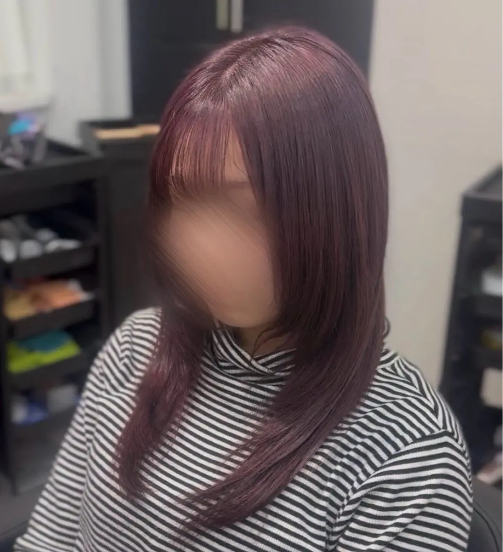 ミディアム パープルカラー ゆめか /Lapis福岡今泉のヘアスタイル