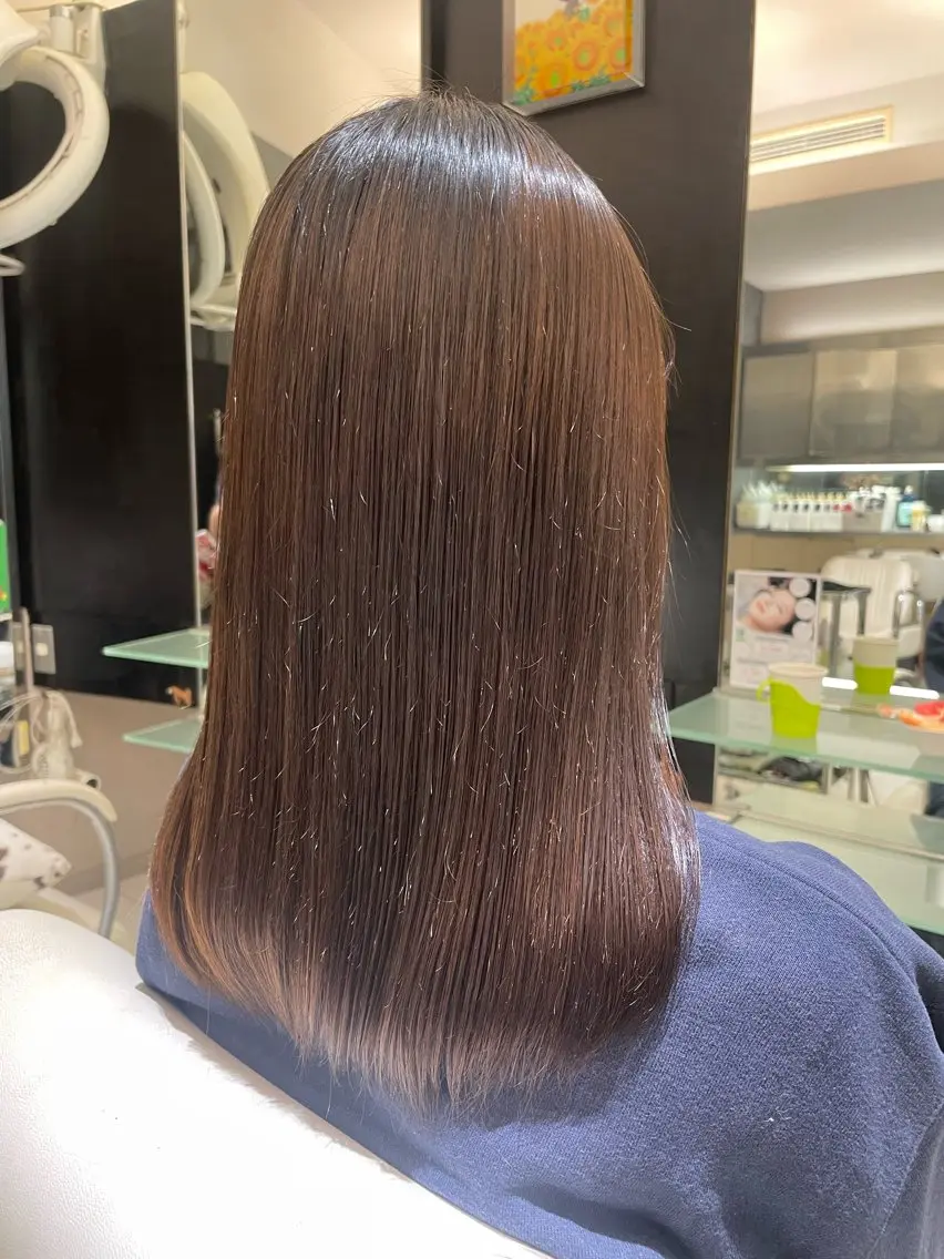 セミロング 縮毛矯正 トリートメント 🧡髪質改善💛 🌸SAKURA🌸のヘアスタイル