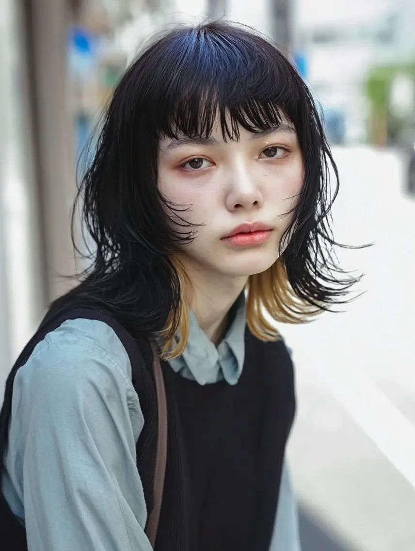ミディアム カラー スダユーヤ 💫推しカラーウルフのヘアスタイル