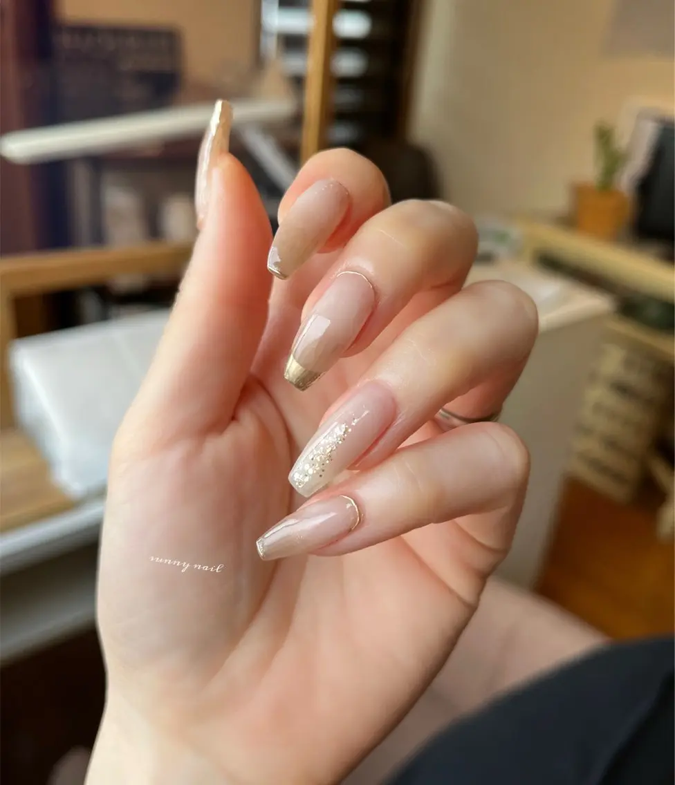 ネイル フレンチネイル ジェルネイル ミラーネイル ニュアンスネイル パラジェル sunny nailのネイルデザイン