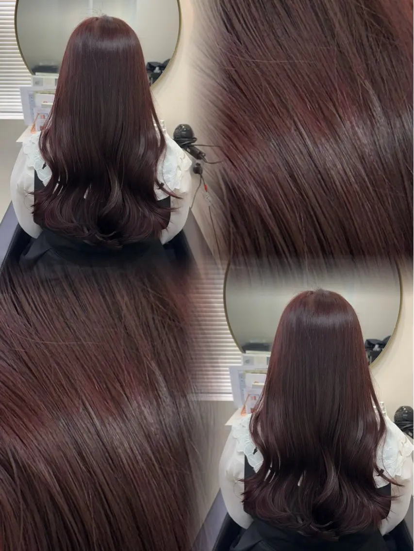 セミロング カット ヘアカラー トリートメント 𝜗𝜚cocoro 韓国𝜗𝜚のヘアスタイル