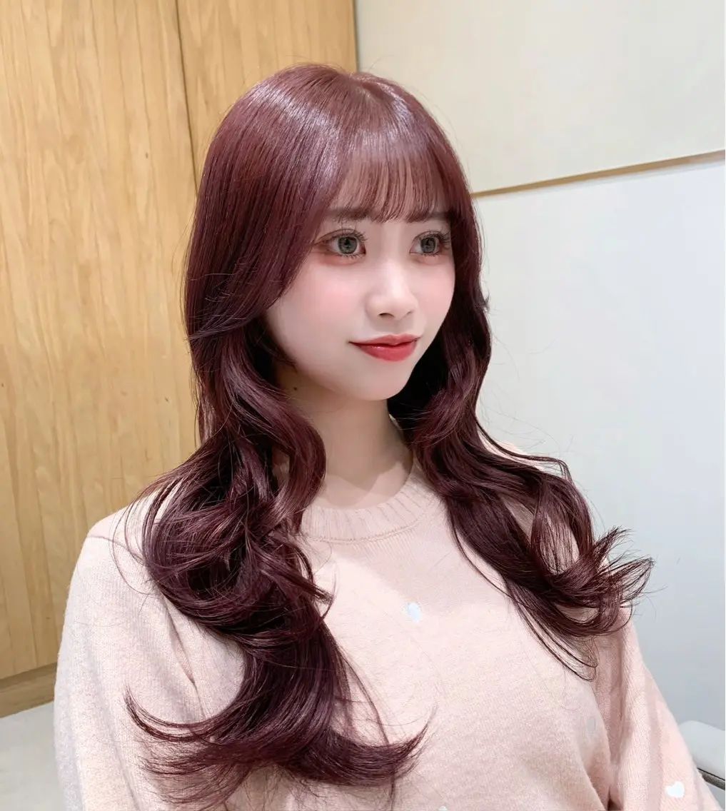 ロング カラー カット ヘアカラー トリートメント ヘッドスパ ヘアセット 韓国ヘア/レイヤー/ 顔まわり/りょーとのヘアスタイル