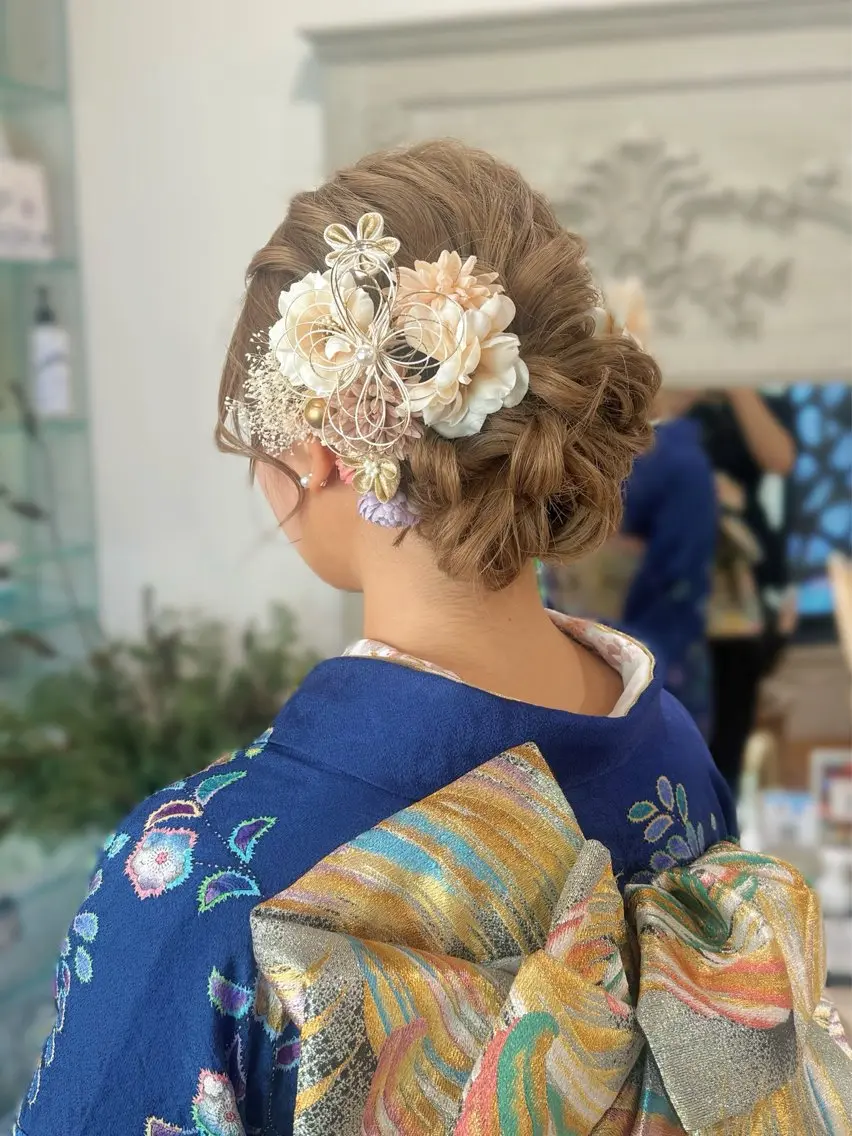 セミロング ヘアアレンジ ヘアアレンジ 表参道 💠Ayano💠のヘアスタイル