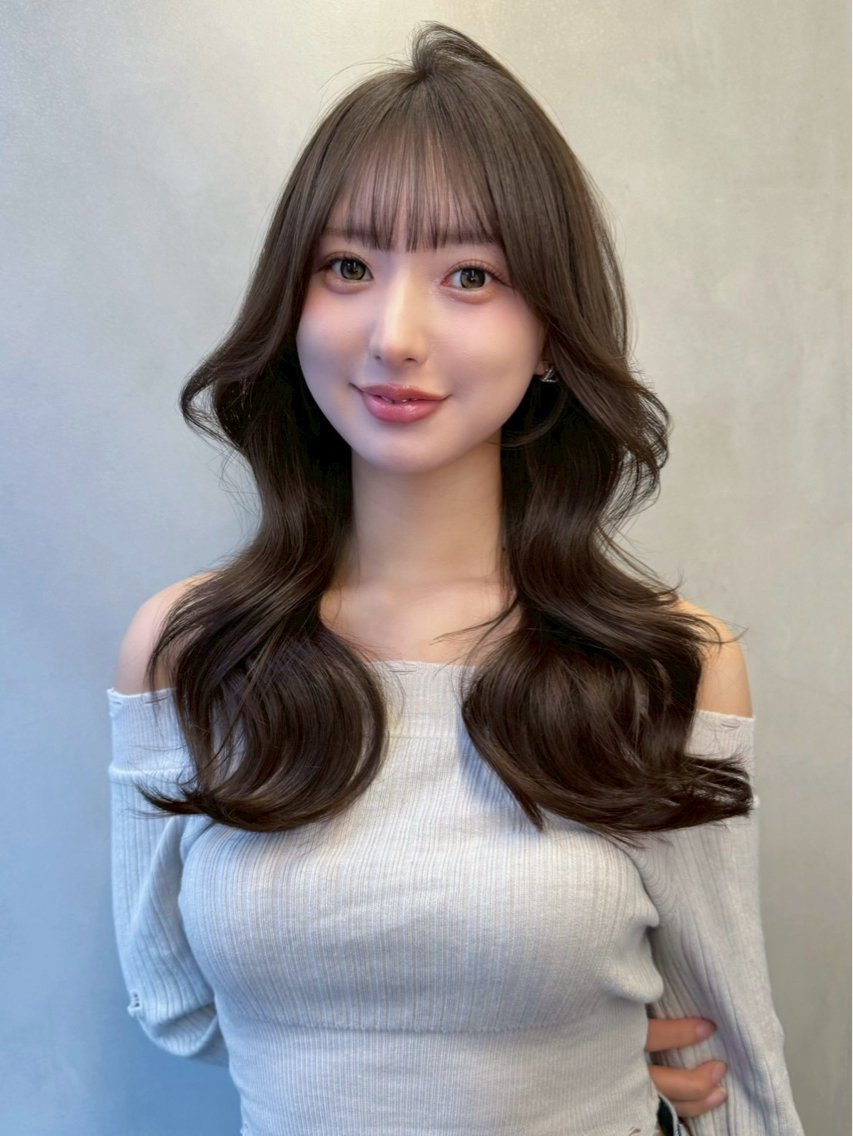 ロング ヘアアレンジ くびれヘア ハッシュカット ハイレイヤー 髪質改善 韓国風ヘア カット ヘアカラー ブリーチ毛対応美髪 矯正×レイヤー/二響のヘアスタイル