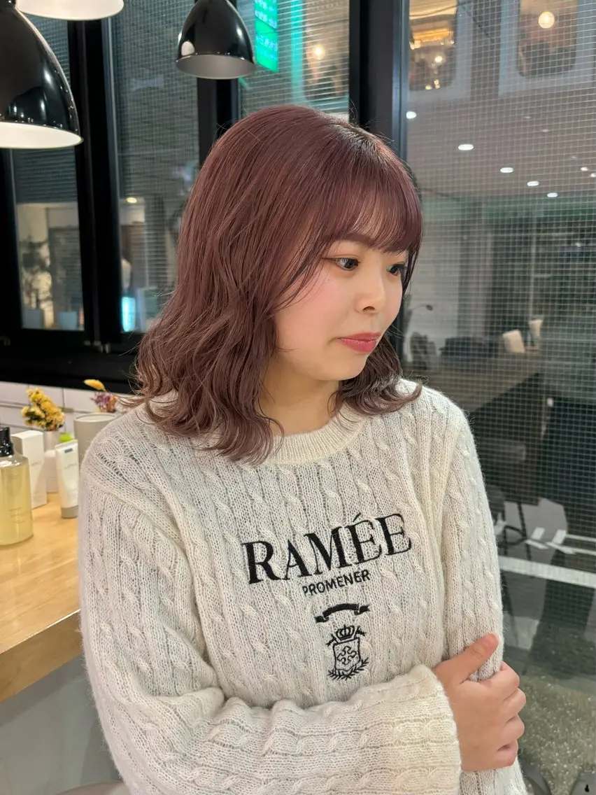 ミディアム ヘアカラー トリートメント izumi/ ボブ/パーマのヘアスタイル