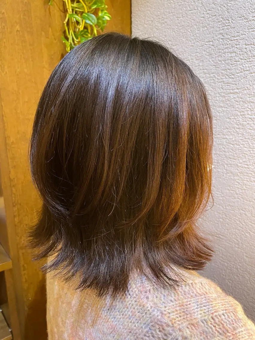 ミディアム ウルフカット ナチュラル🧡可愛い MINAMIのヘアスタイル