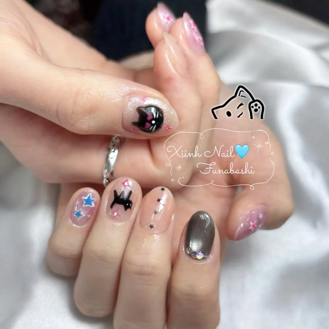 ネイル チークネイル 桜ネイル 長さ出し フットネイル ジェルネイル ハンドネイル XIINH NAIL SALONのネイルデザイン