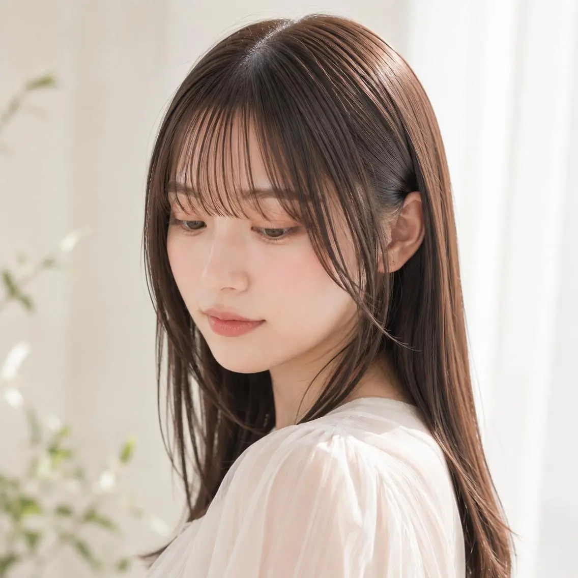 セミロング 🩶透明感カラー/ 縮毛矯正LUNA🩶のヘアスタイル