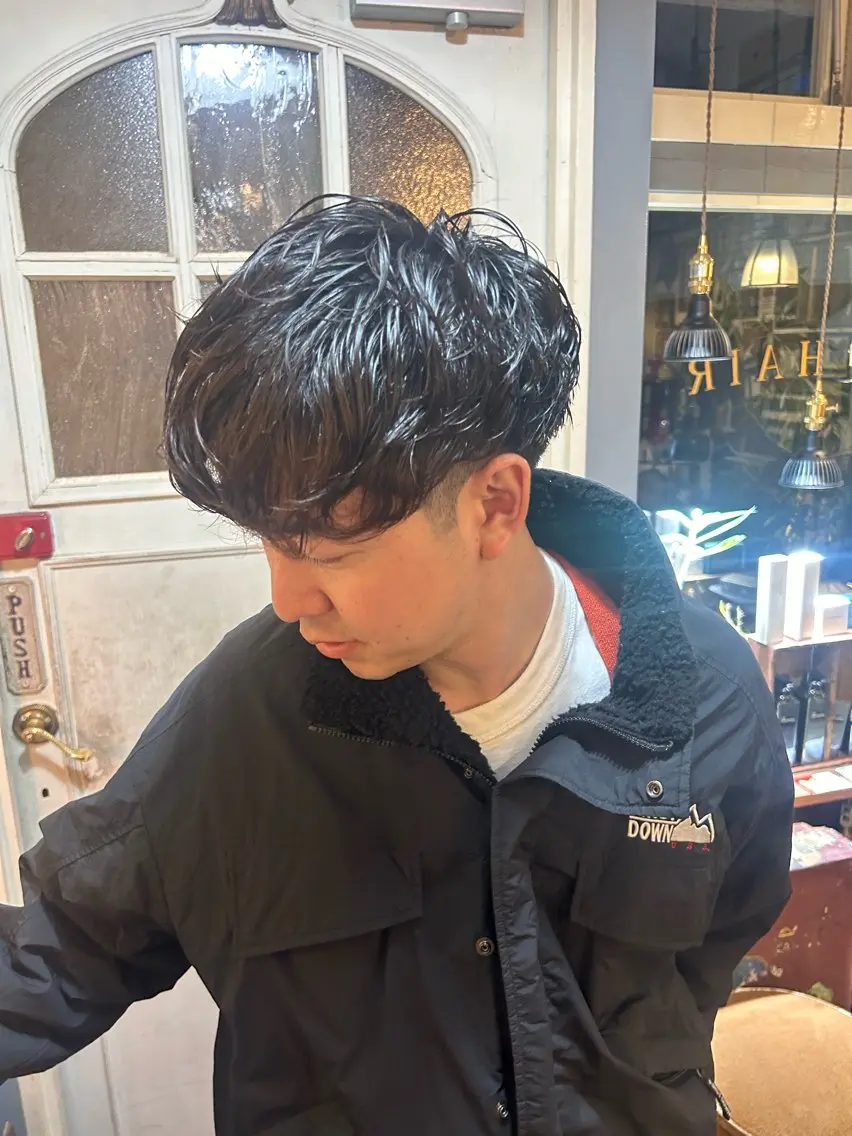 ショート パーマ メンズ メンズパーマ ニュアンスパーマ カット パーマ 清水千優/パーマ/ メンズパーマのヘアスタイル