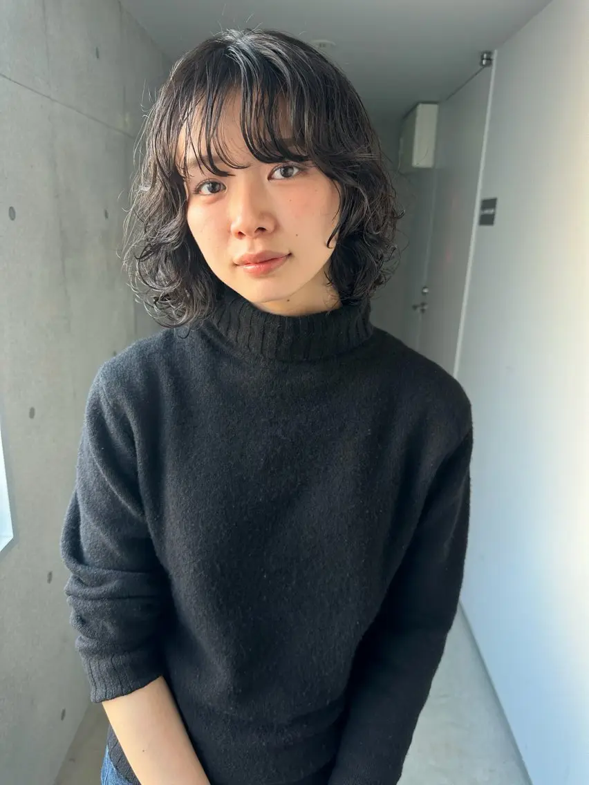 ミディアム パーマ カット パーマ お悩み解決パーマ hana🩰のヘアスタイル