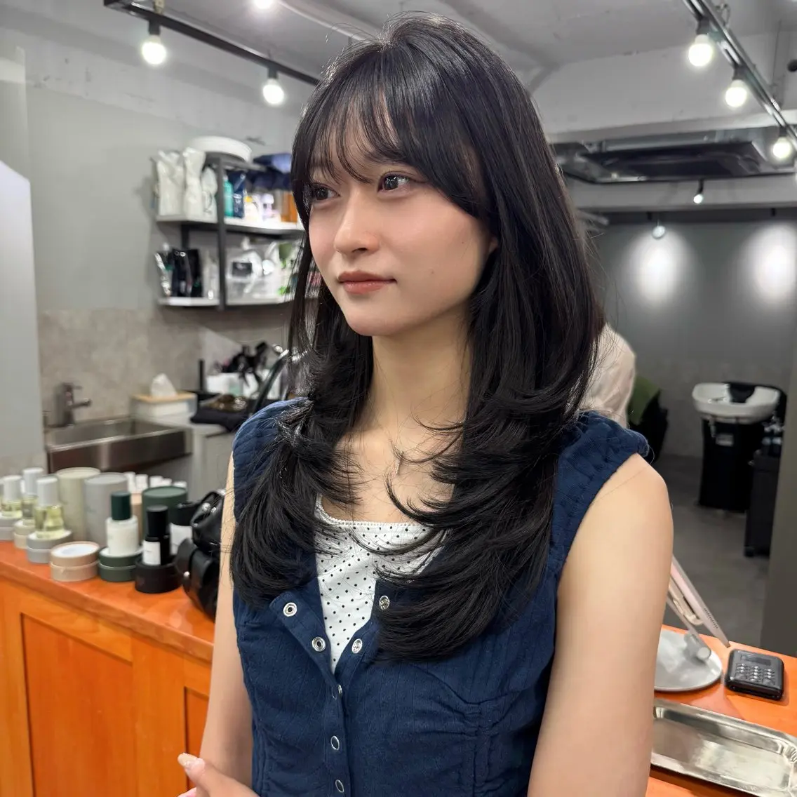 セミロング カット ヘアカラー レイヤーカット/ タイヨウのヘアスタイル