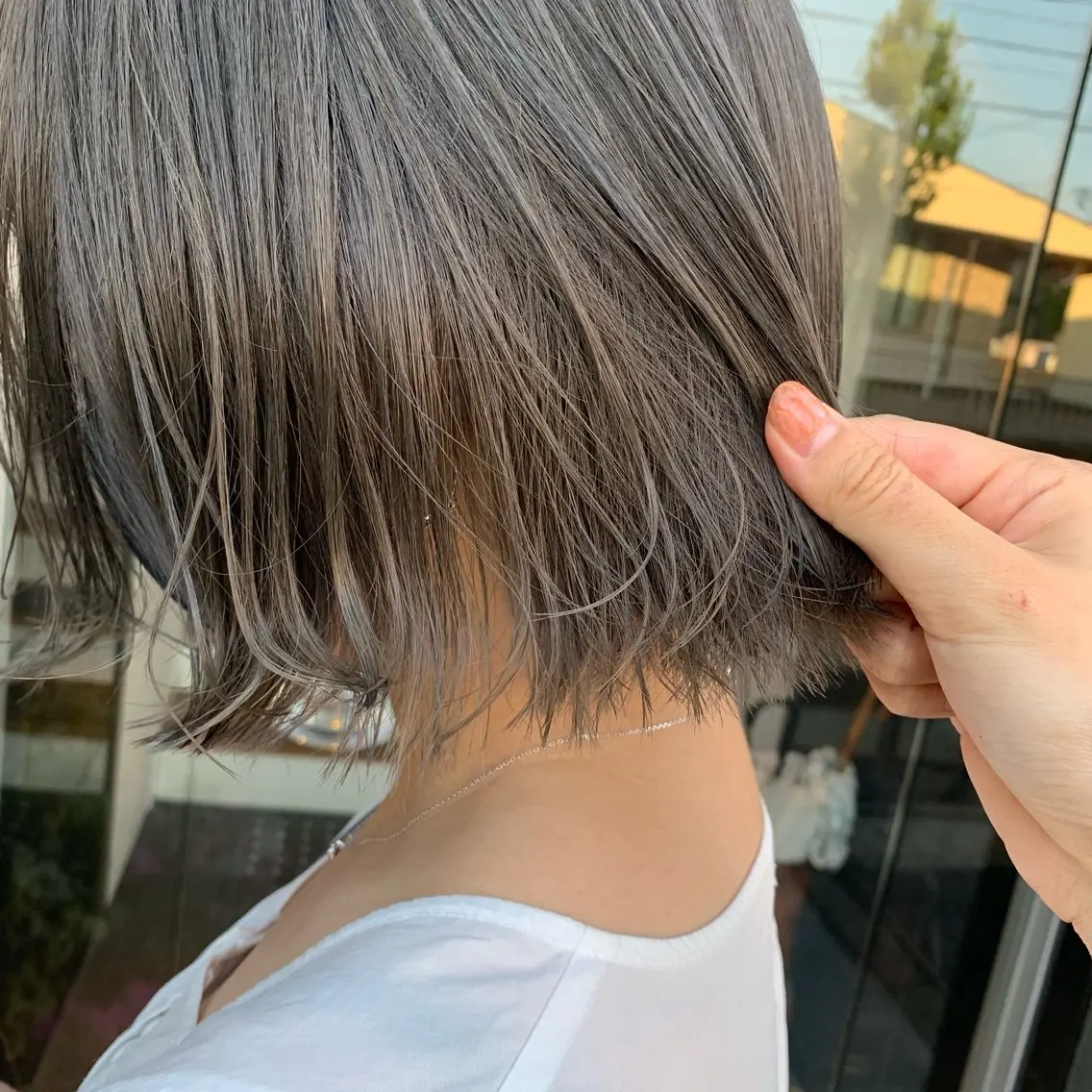 ミディアム カラー ブリーチ ダブルカラー グレージュ Yuuki🌷名古屋 栄 カラー/ボブのヘアスタイル
