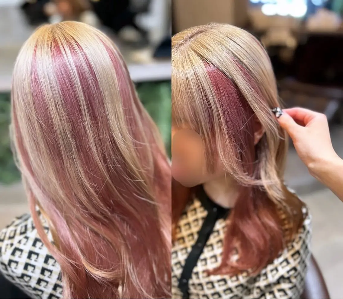セミロング カラー ヘアアレンジ ヘアカラー トリートメント 梅木李奈🕊️ レイヤー透明感カラーのヘアスタイル