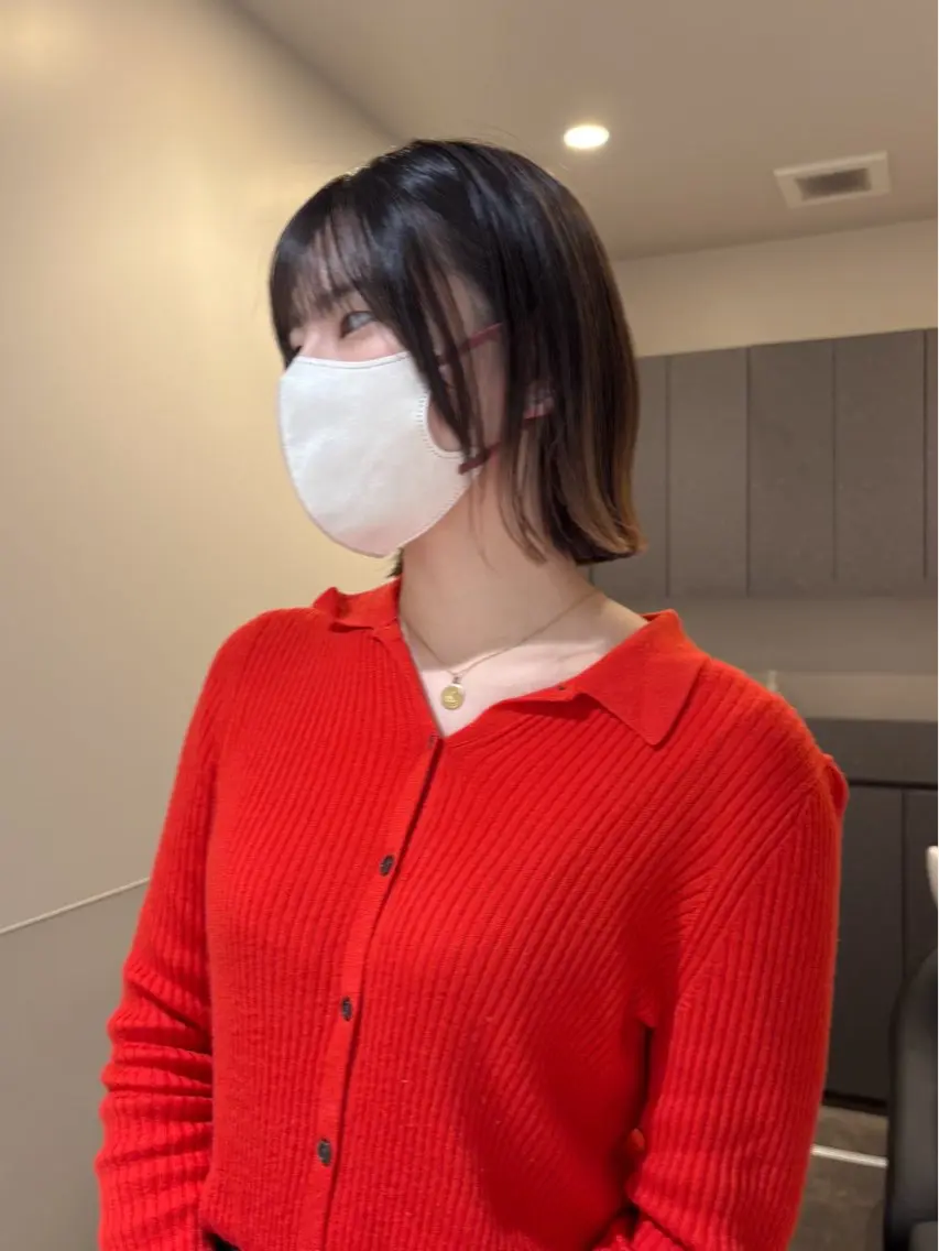ショート カラー パーマ ヘアアレンジ メンズ 切りっぱなしボブ ボブレイヤー メンズ韓国風 ボブ くびれヘア 切りっぱなしヘアボブ ミディアムヘアRYOのヘアスタイル