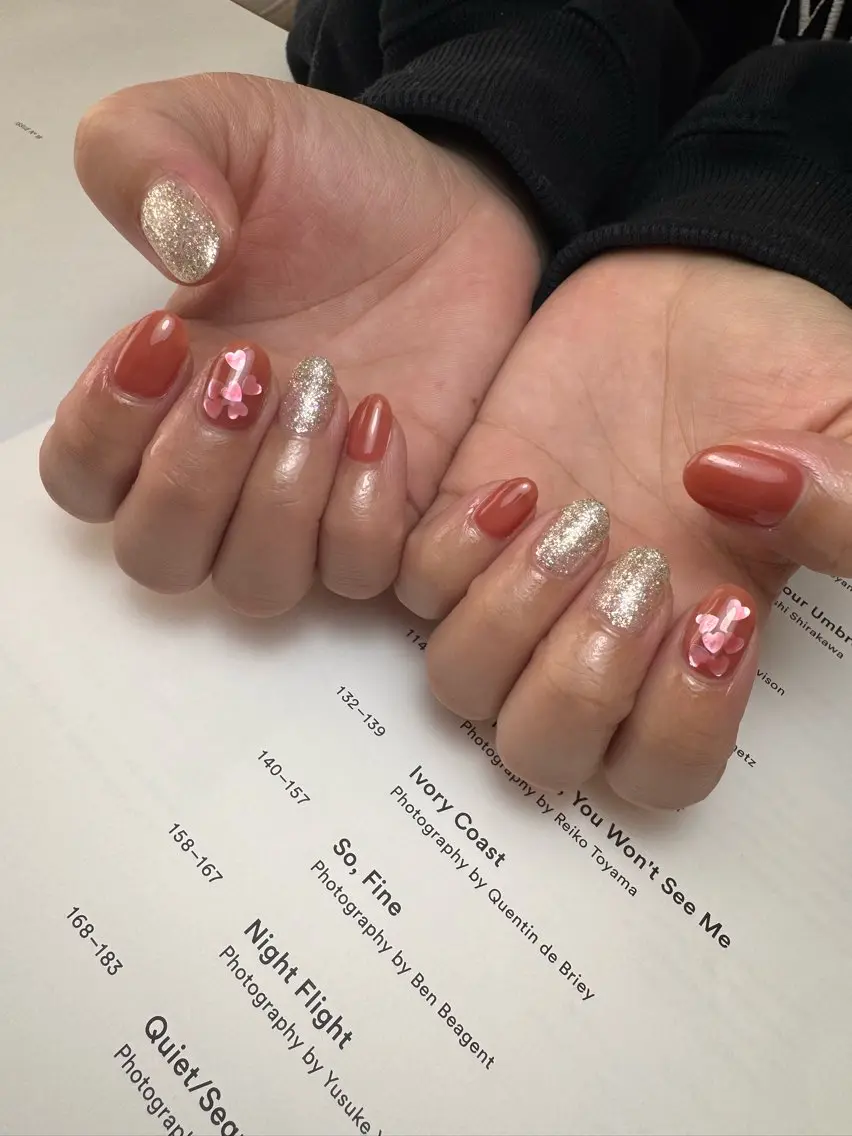 ネイル ハート バレンタイン ハンドネイル 白日-hakubi nail-のネイルデザイン