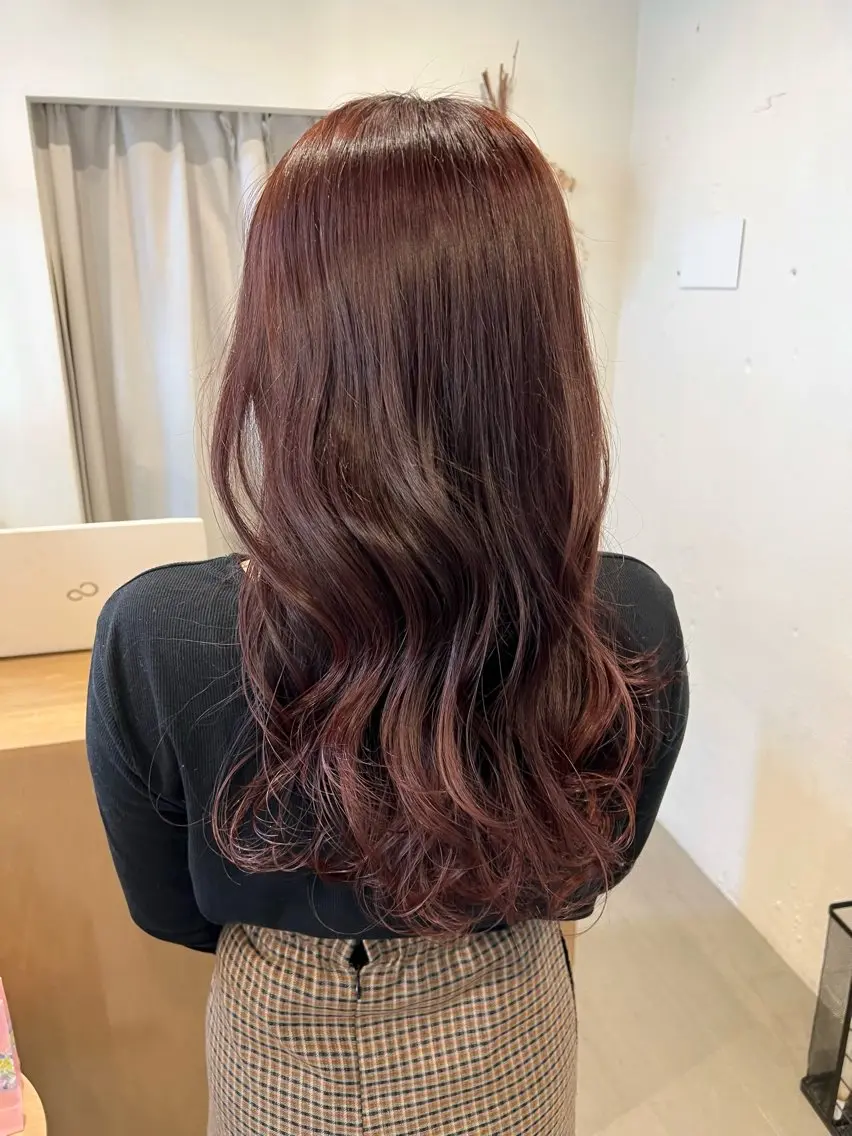 ロング カラー ピンクカラー カット ヘアカラー トリートメント ブリーチなしカラー 🌿脇黒丸 彩のヘアスタイル