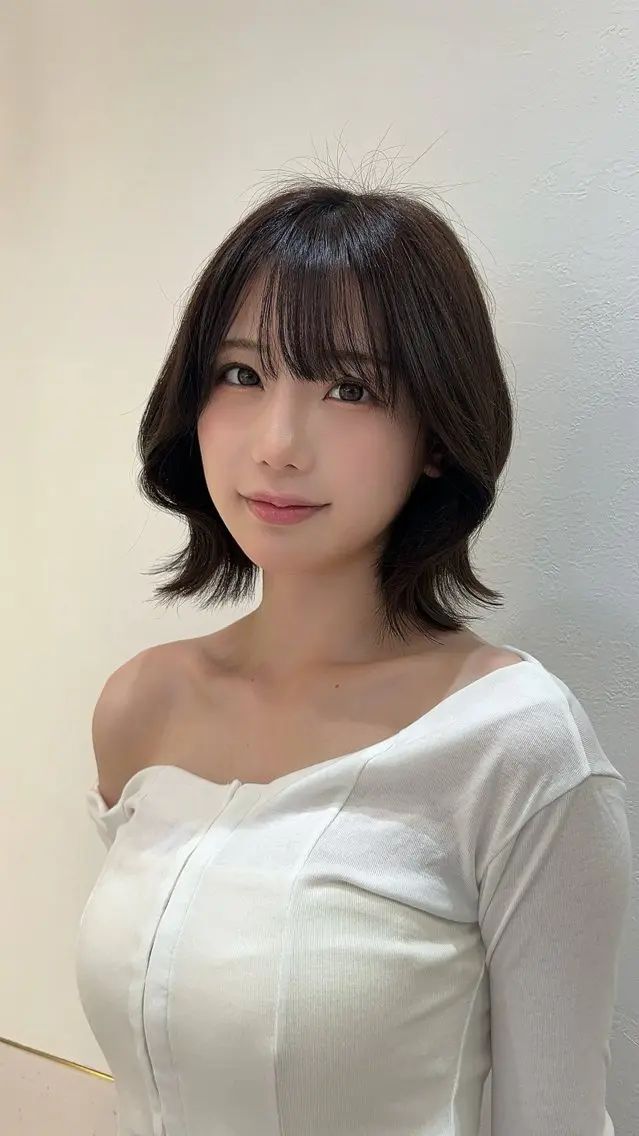 ショート ボブ 顔周りカット 韓国風ヘア 外ハネヘア ボブ/レイヤーボブ/ 髪質改善/梶川 夏季のヘアスタイル