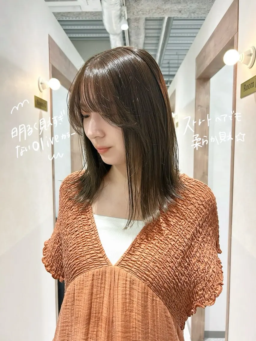 ミディアム カラー ブラウンカラー 透明感カラー SALOWIN栄 三丁目 木戸里実のヘアスタイル